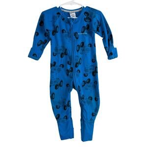 Bonds Wondersuit Zippy Baby Bodysuit Blue Tractors - Size 0 6-12 Months